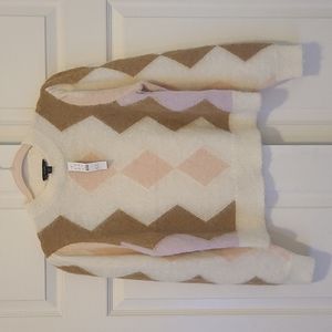 J. Crew Wool Blend Diamond-checked cropped crewneck sweater NWT X-Small